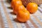 tangerine basket artisan tablecloth background