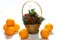 Tangerine and a basket with candy