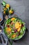 Tangerine and beet salad with arugula, walnuts and pine nuts