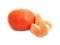 Tangerine or clementine isolated on white backgrounds. mandarin orange fruit slice.