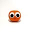 Tangerine with cute face - eyes and smile. Fruit with human expression, funny. Healthy eating, vitamins, illustrative, sticker