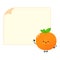 Tangerine fruit poster character. Vector hand drawn cartoon kawaii character illustration. Isolated white background