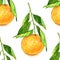 Tangerine fruit seamless pattern