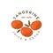 Tangerine logo. Juice and detox logotype. Ripe organic fruit emblem.