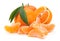 Tangerine tropical fruit on white