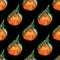 Tangerine watercolor seamless pattern. Vitamin organic food concept.