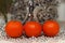 Tangerines against the background of a New Year`s decor