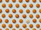 Tangerines on a sky-blue background. Seamless pattern, for packaging paper. Find the differences