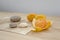 Tangerines on a wooden table