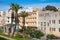 Tangier, Morocco. Street view with palm trees