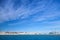 Tangier port panorama with blue sky, Morocco