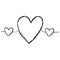 Tangled grunge round scribble hand drawn heart with thin line, divider shape.doodle style vector