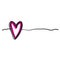 Tangled hand drawn love heart with doodle style thin line, divider shape vector