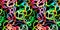 Tangled rainbow threads vector seamless abstract pattern