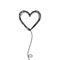 Tangled scribbled heart on a string air baloon or flower like