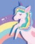 Tangled unicorn with stars rainbow mane magic fantasy cartoon