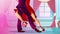 Tango dance in ballroom vector illustration