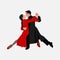 Tango dance, couple dancing the tango, ballroom-sport dance