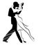 Tango Dance : Design of young couple dancing tango.