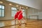 Tango dancer woman excersizing in dance studio room