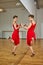 Tango dancer woman excersizing in dance studio room