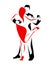 Tango dancing couple man and woman vector illustration, logo, icon for dansing school, party, lessons.