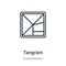 Tangram outline vector icon. Thin line black tangram icon, flat vector simple element illustration from editable entertainment