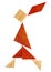 Tangram walking girl figure