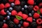 Tangy Berries red fruits mix. Generate Ai