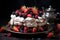 Tangy Pavlova cake berries. Generate Ai
