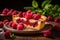 Tangy Raspberry quiche. Generate Ai