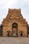 TANJORE, TAMIL NADU, INDIA - October 2016, Tourist at Maratha entrance in front and Keralantakan Tiruvasal Gopura, Brihadisvara Te