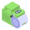 Tank air compressor icon, isometric style