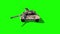 Tank Animated Tracks Military in Patrolling Green Screen 3D Rendering Animation