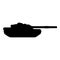 Tank Artillery Army machine Military silhouette World war icon black color vector illustration flat style image
