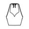 Tank halter sweetheart neck Crop top technical fashion illustration with bow, slim fit, waist length. Flat apparel