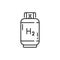 Tank with hydrogen gas, h2 flammable liquid icon