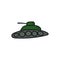 Tank icon in color drawing. Military weapon war.