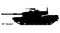Tank icon. M1 Abrams tank. Black tank icon. Retro battle tank