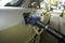 Tank nozzle when refueling a car