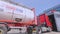 Tank and truck cleaning. A tanker truck drives into a tank cleaning station. Truck wash. Station for cleaning trucks and