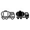 Tank truck line and glyph icon. Tanker truck vector illustration isolated on white. Trailer outline style design