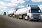 Tank truck on road, cargo transportation and shipping concept