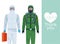 Tank you doctors with biosafety suit
