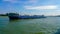 Tanker barge on Rhine river, Cologne, Germany. Fuel transportation