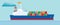Tanker cargo ship with containers