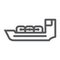 Tanker line icon, boat and ship, vessel sign, vector graphics, a linear pattern on a white background.