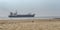 Tanker ship at coastline