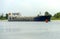 Tanker ship on Don river. Freight oil boat near Rostov-on-Don, R