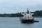 Tanker ship during her transit through Panama Canal.